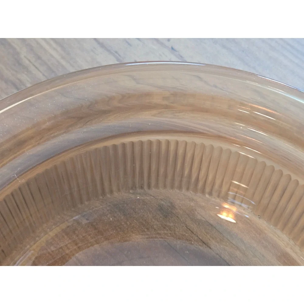 Vintage Corning Visions Amber Brown Round Casserole Dish with Storage Lid
